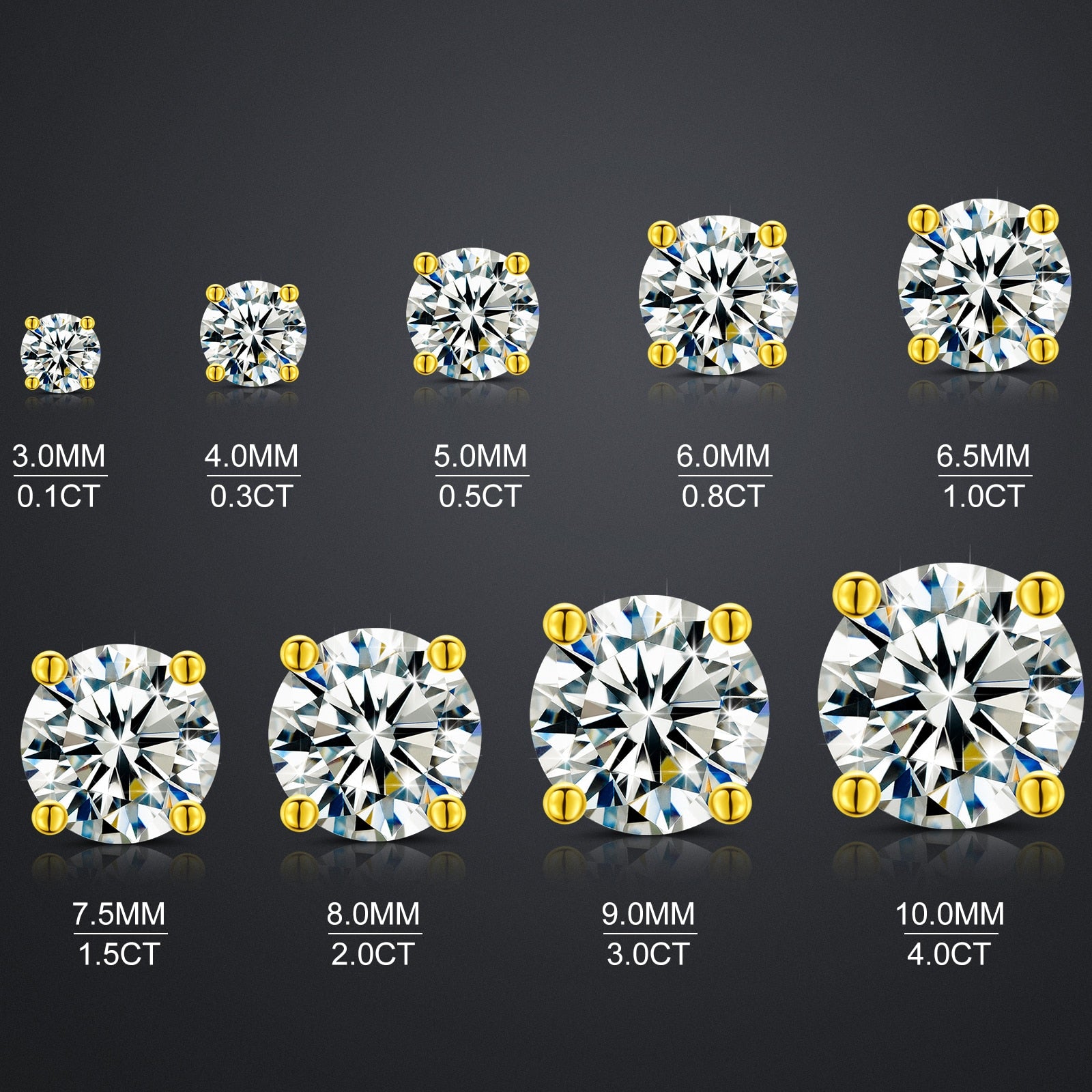 Moissanite Stud Earrings | Diamond Stud Earrings