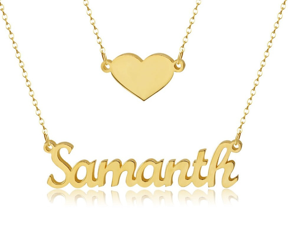 Heart Name Layer Necklace For Women - Julri Box