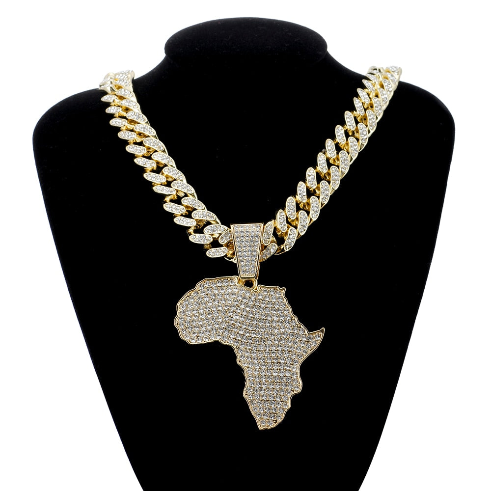 Africa Pendant | Gold Africa Pendant | Africa Necklace