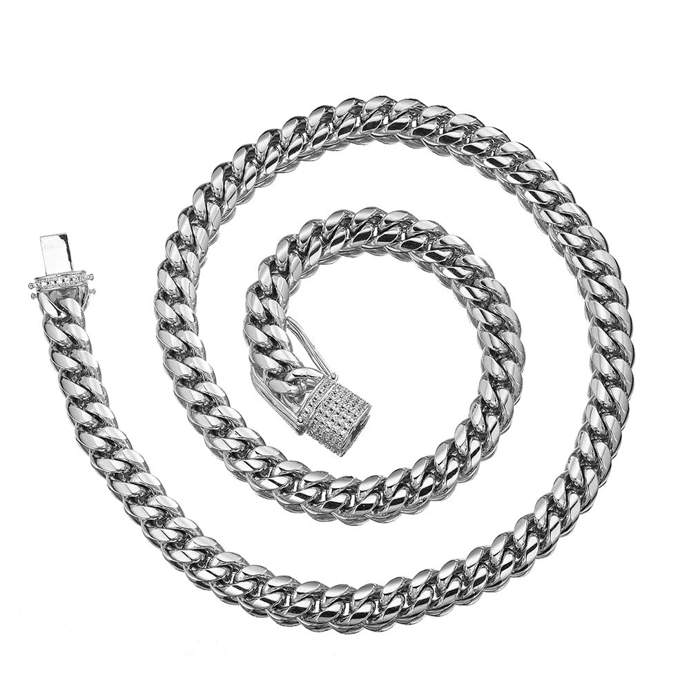 8mm - 14mm | Curb Link Chain | Miami Curb Link Chain | Stainless Steel | No Fade