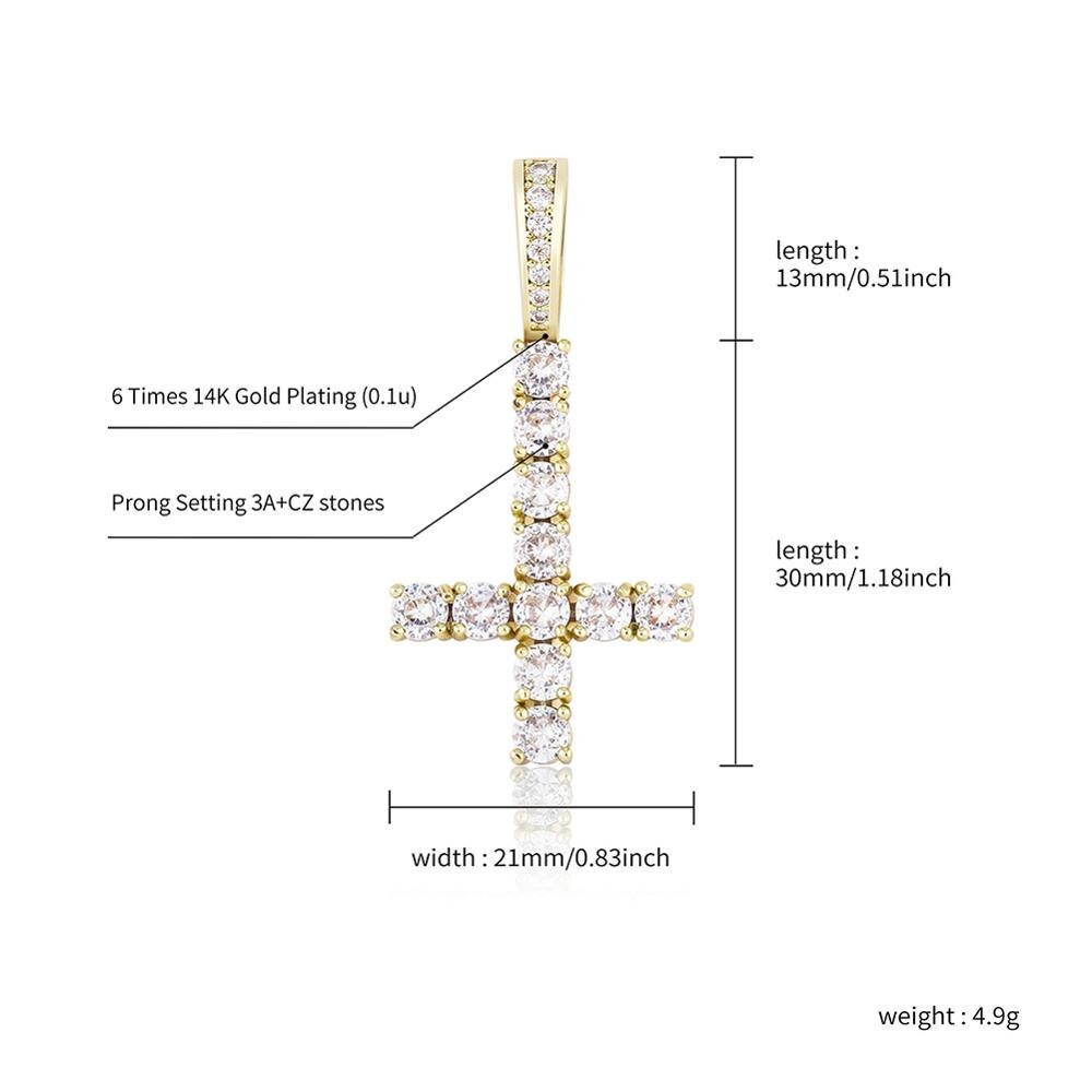Upside Down Cross Necklace | Mens Upside Down Cross Necklace