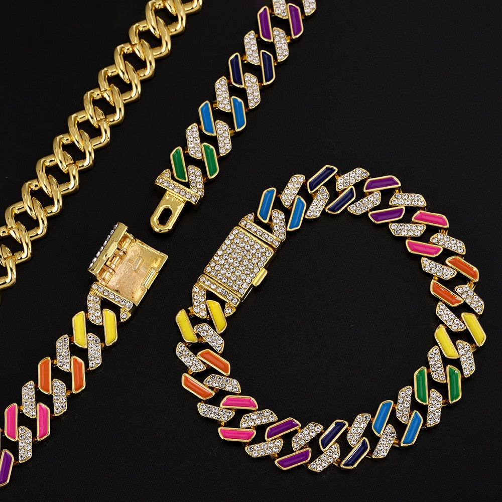 12mm | Cuban Link Set | Cuban Link Necklace and Bracelet | Cuban Link Chain and Bracelet