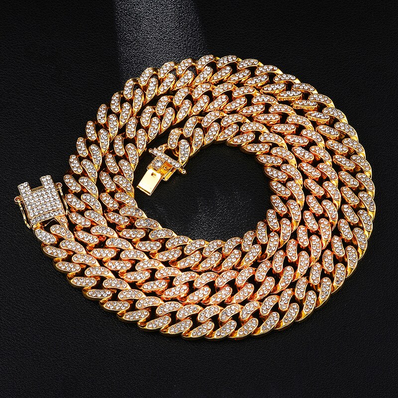 13mm | Iced Out Necklace Set | Cuban Link Necklace and Bracelet