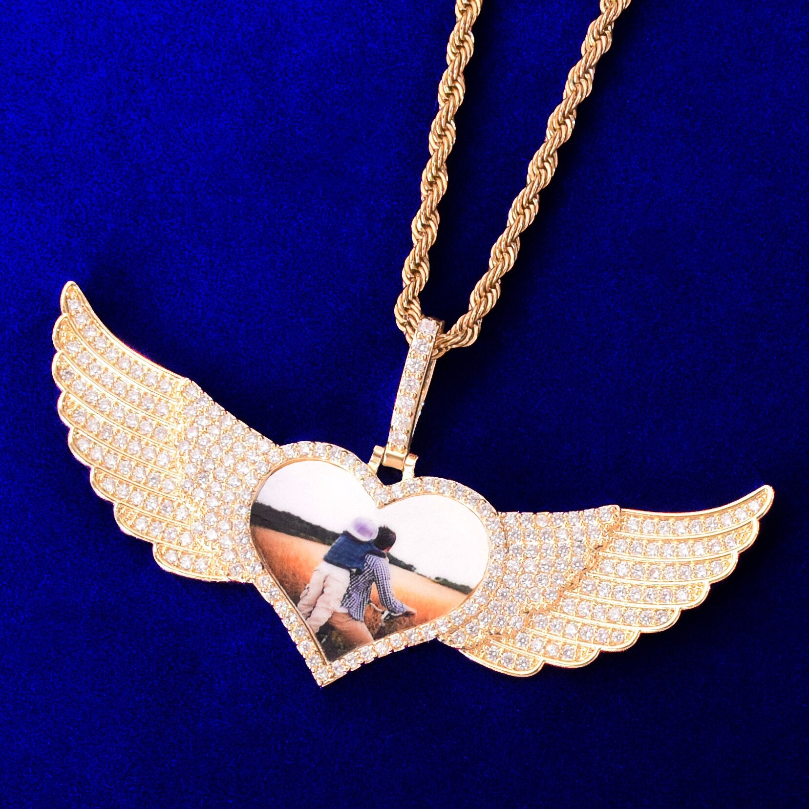 Gold Memorial Necklace with Picture | Necklace with Picture