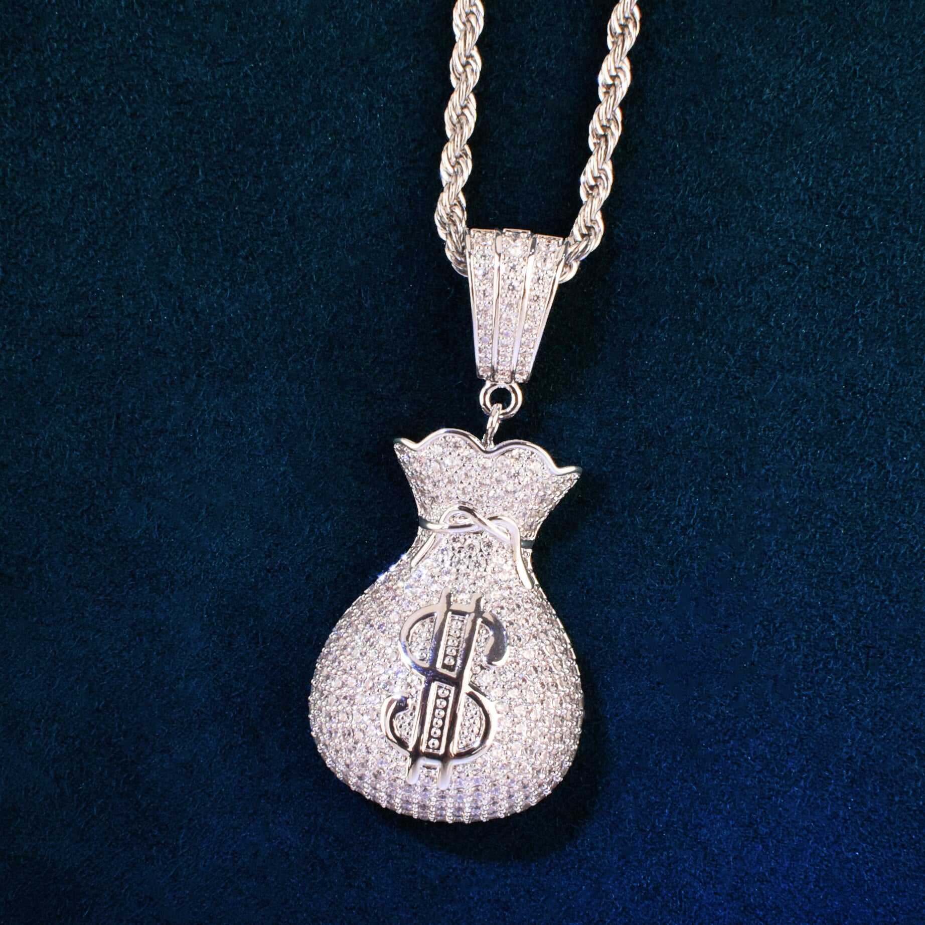 Money Bag Pendant | Money Bag Pendant Gold | Hip Hop Jewelry Pendants