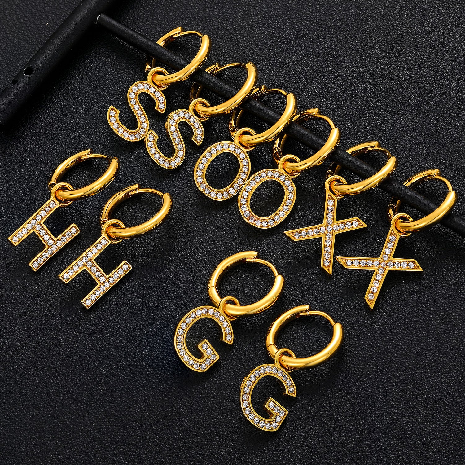 925 Strerling Silver | Initial Earrings | Silver Initial Earrings | Dangling Earirngs Gold