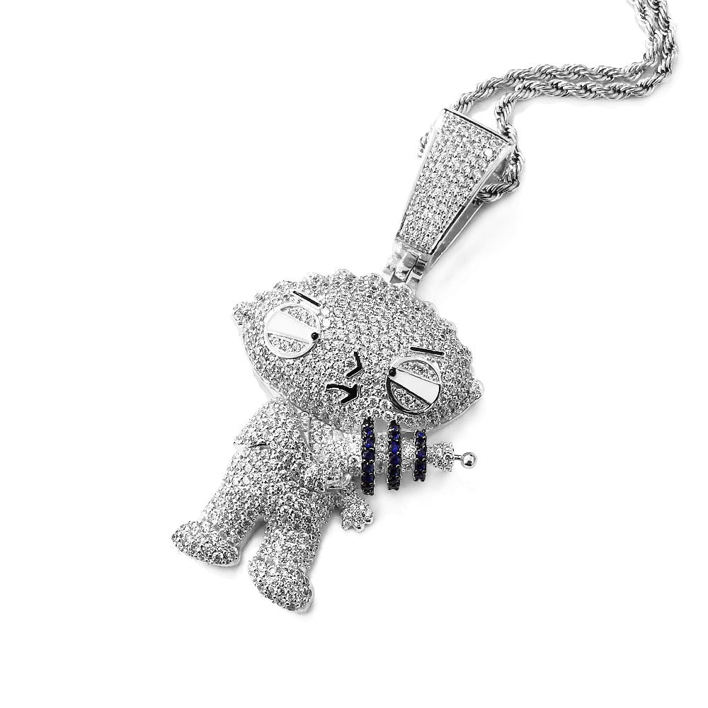 Family Guy Necklace Iced Out Cartoon Pendants