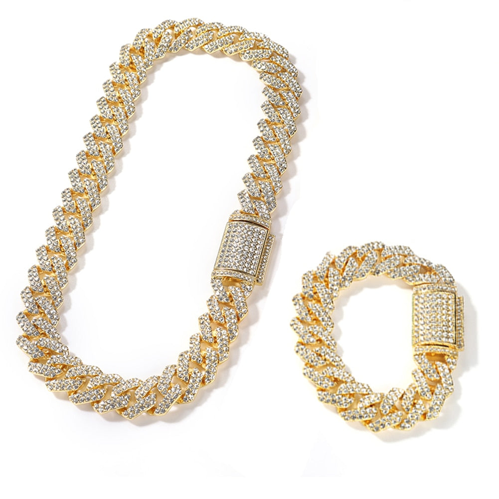 18mm | Cuban Link Chain and Bracelet | Cuban Link Necklace and Bracelet