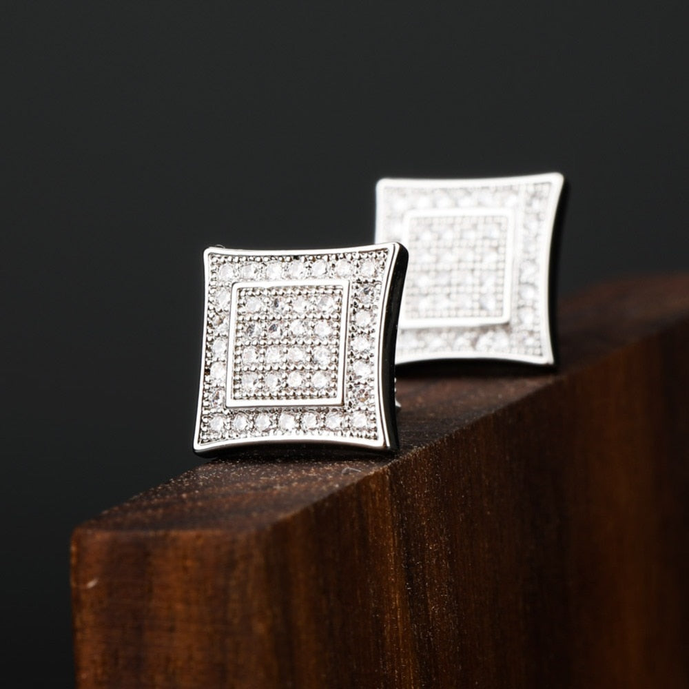 Square Diamond Stud Earrings | Stud Earrings for Men