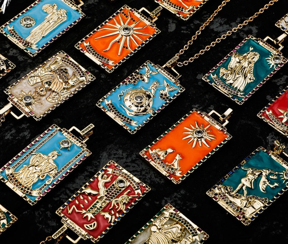 Vintage Tarot Cards Necklace | Cards Pendant Necklace | High Quality Necklace | Copper Necklace | Good Luck Necklace | Amulet Pendant Necklace