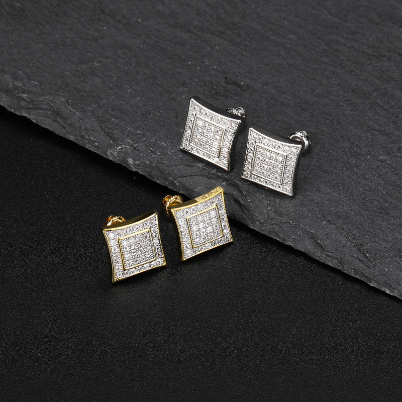 Square Diamond Stud Earrings | Stud Earrings for Men