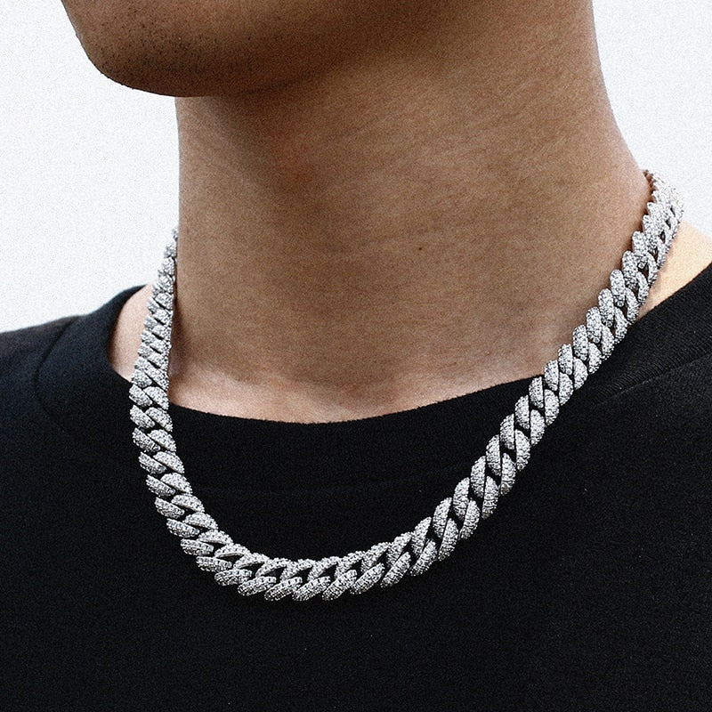 10mm | Real Iced Out Cuban Link Chain | Cuban Link Diamond Chain Real