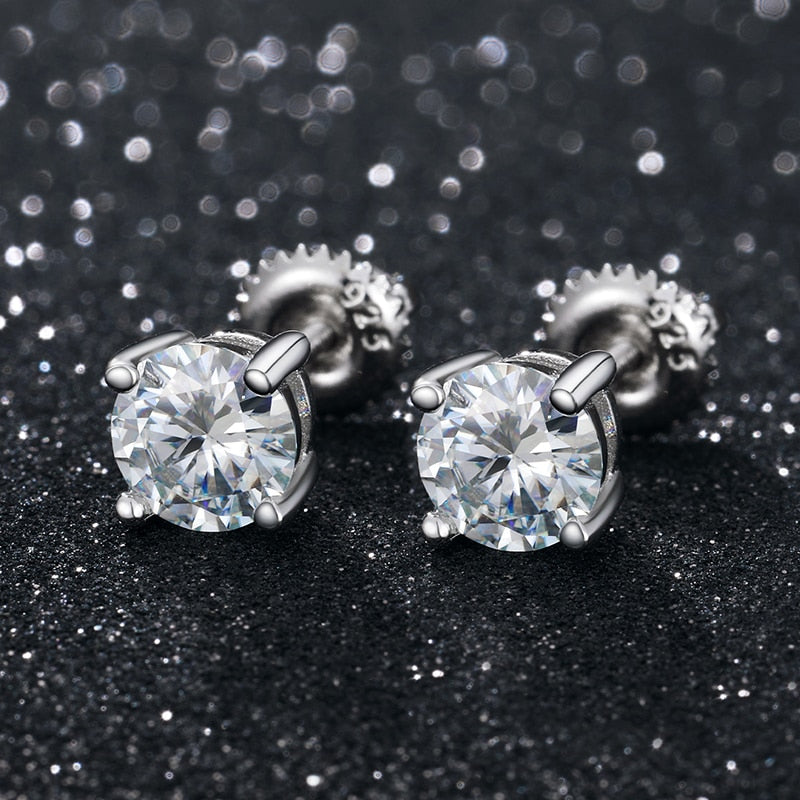 Moissanite Stud Earrings | Mens Real Diamond Stud Earrings