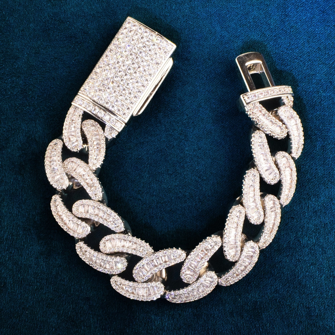 17mm | Cuban Link Bracelet Diamond | Hip Hop Diamond Bracelets