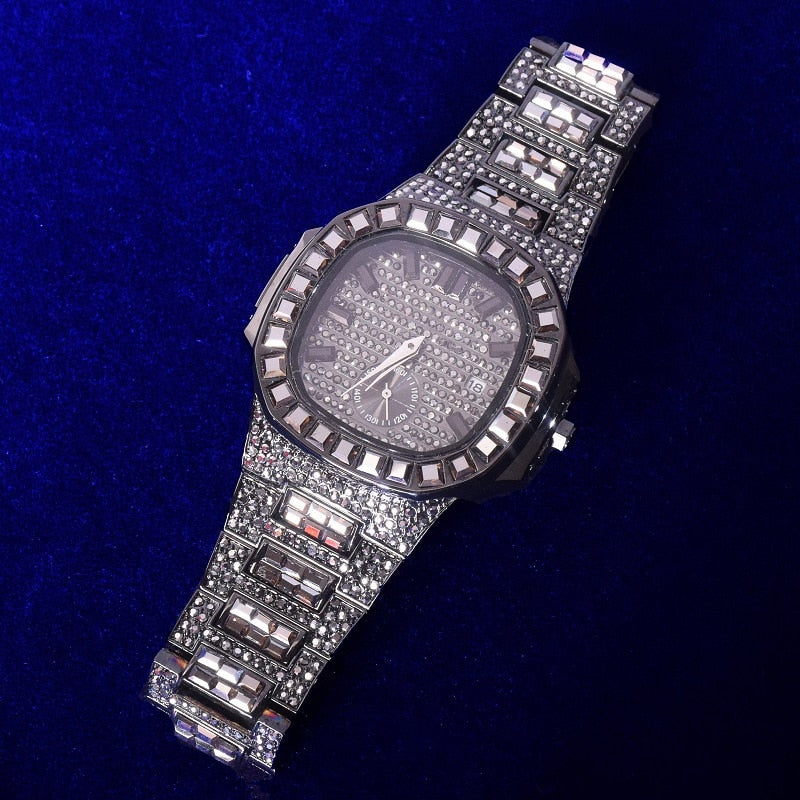 Black Diamond Watch | Black Crystal Diamond Watch for Men