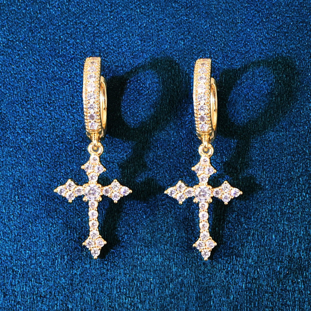 Mens Cross Earrings | Cross Earrings Men | Diamond Earrings | Dangle E –  Minx London