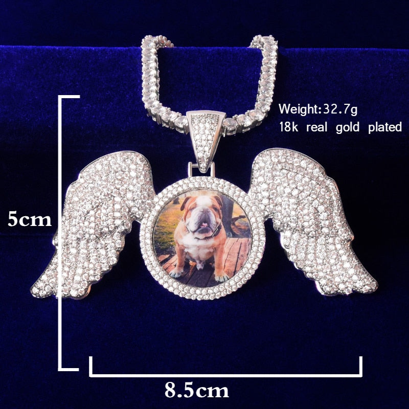 Real gold memorial necklace with picture discount