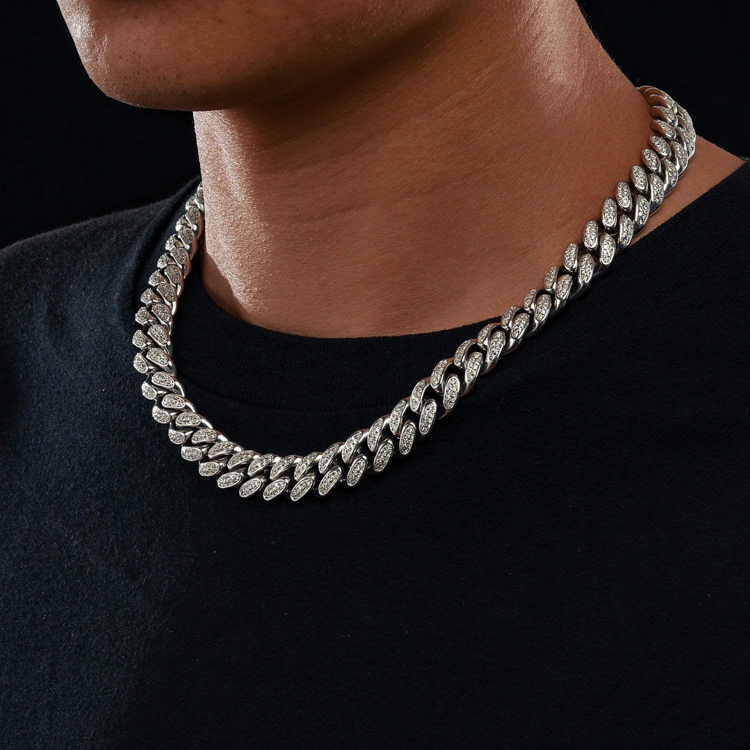 12mm diamond cuban link sales chain