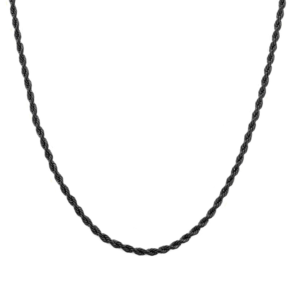 3mm Rope Chain | Black Rope Necklaces | Rope Chains