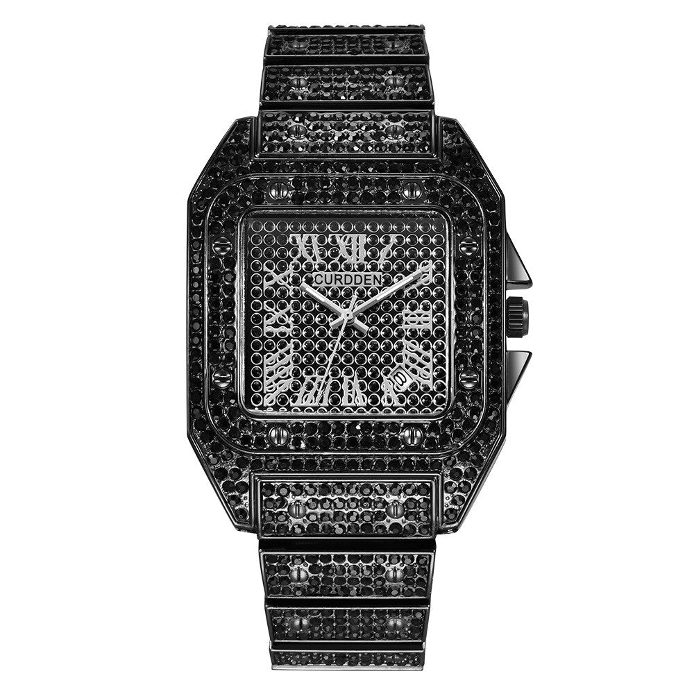 Black Diamond Watch | Black Crystal Diamond Watch for Men