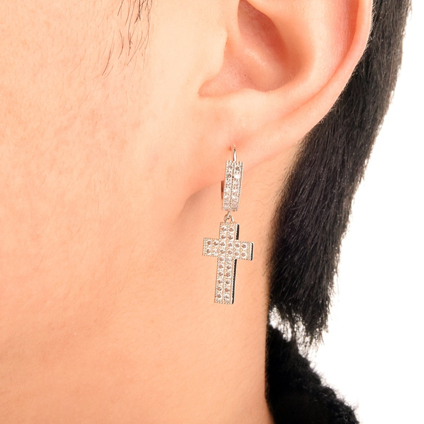 Cross Earrings Men | Mens Cross Earrings | Mens Dangle Earrings