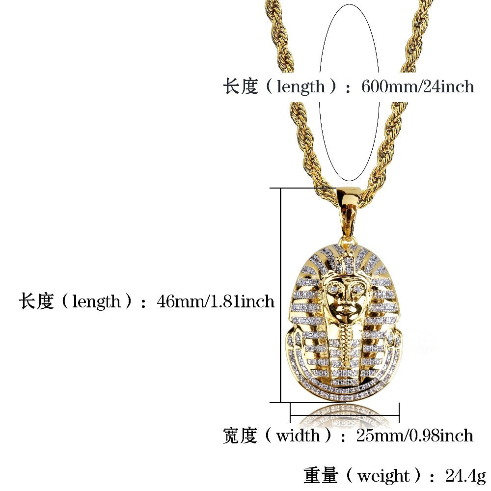 Pharaoh Necklace | Gold Egyptian Pharaoh Pendant