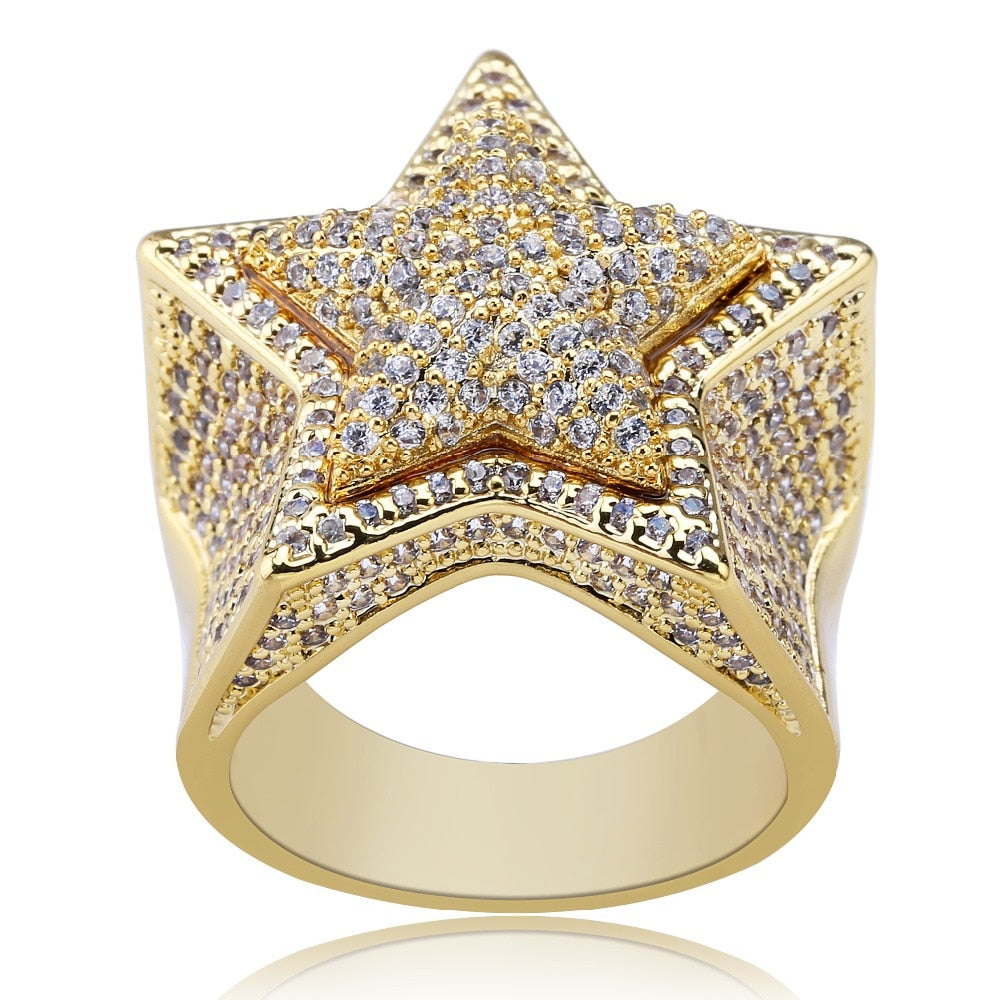 18k Gold | Star Ring | Star Diamond Ring | Diamond Star Ring