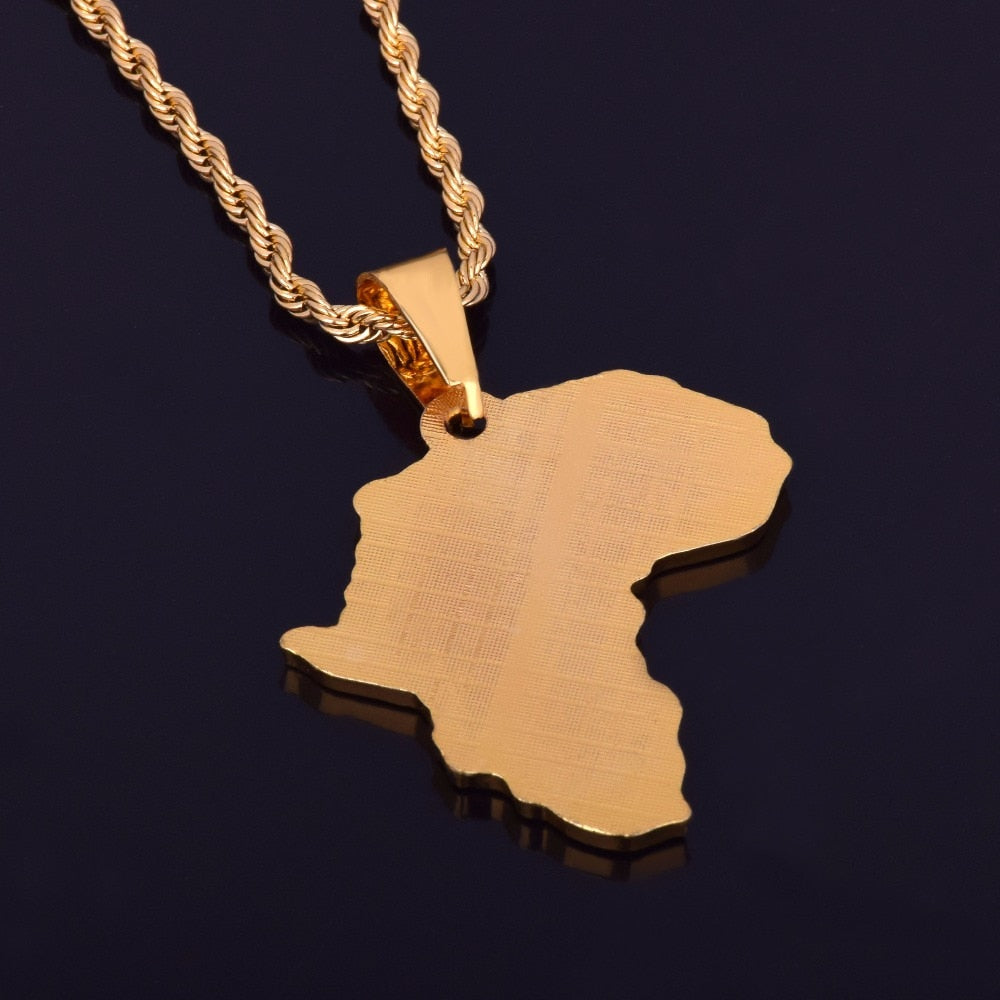Africa Necklace | Africa Pendant | Hip Hop Jewelry Pendants