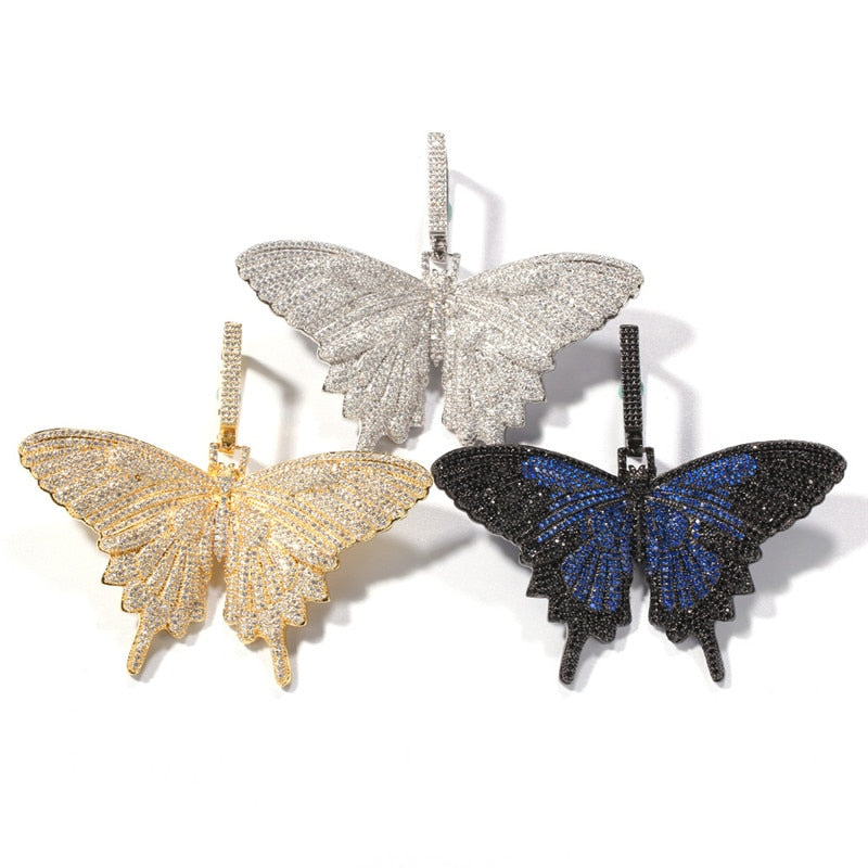 Butterfly Wing Pendant | Butterfly Pendant Chain | Hip Hop Jewelry Pendants