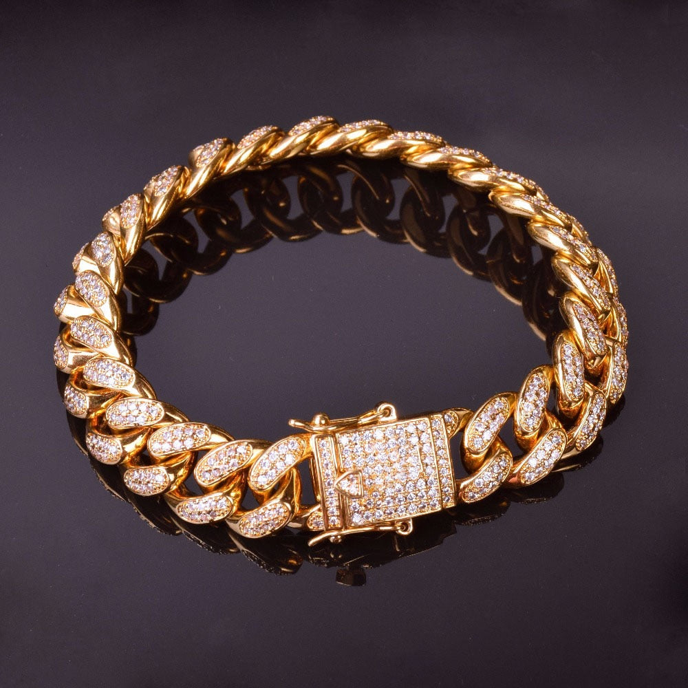 10k rose gold iced out miami Cuban bracelet – Jain The Jeweler