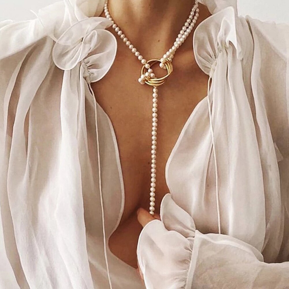 Trendy Pearl Necklace | Modern Pearl Necklace | Unique Pearl Necklace