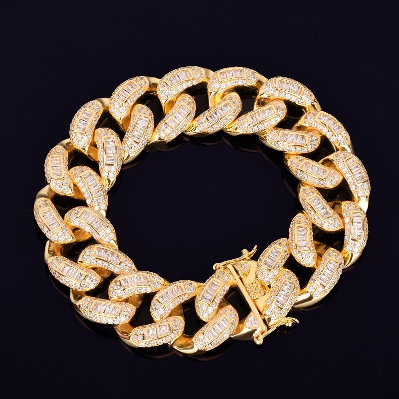 22mm | Cuban Link Bracelet Silver | Big Gold Cuban Link Bracelet | Rose Gold Cuban Link Bracelet