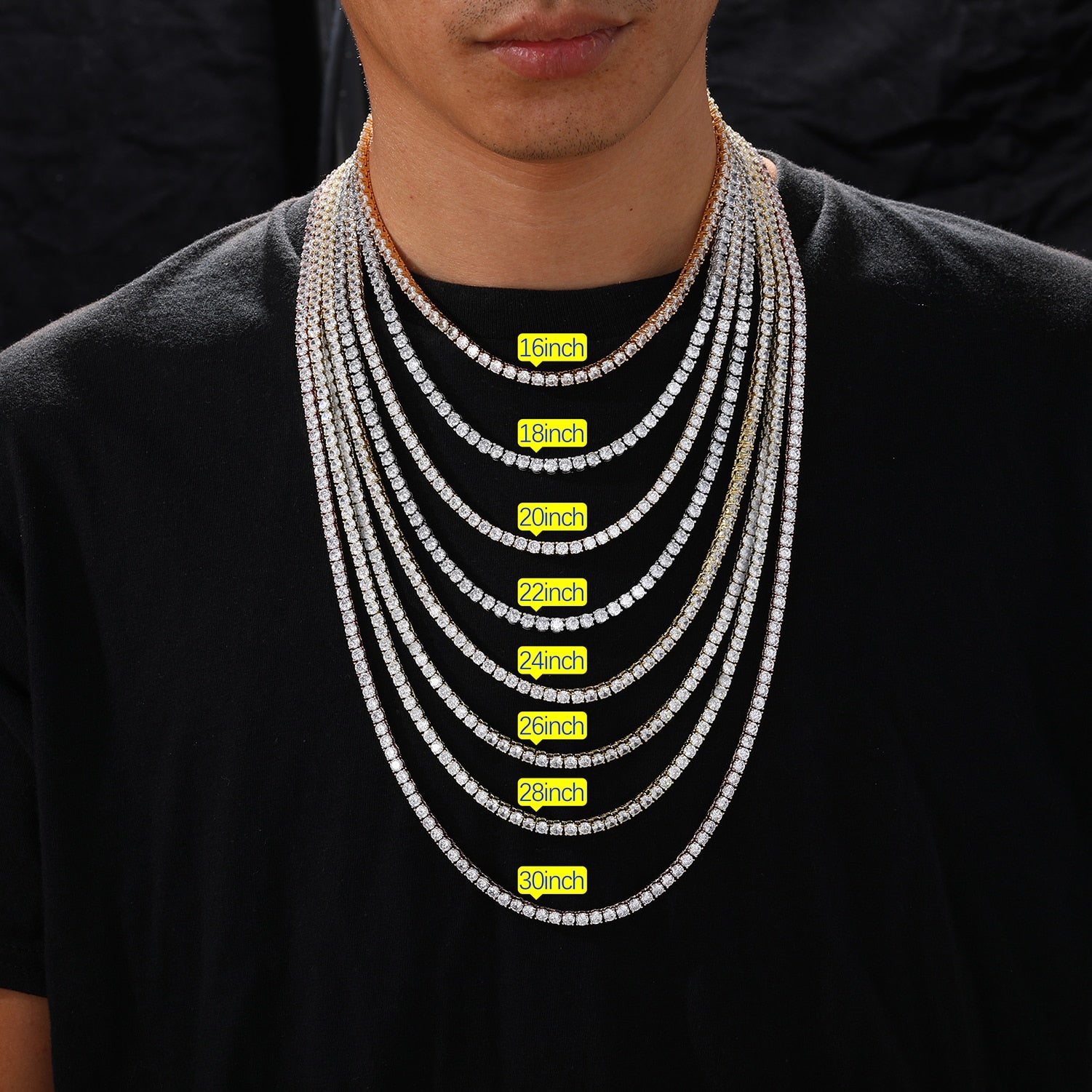 Moissanite Diamond Tennis Chain Necklace from Black Diamonds New York