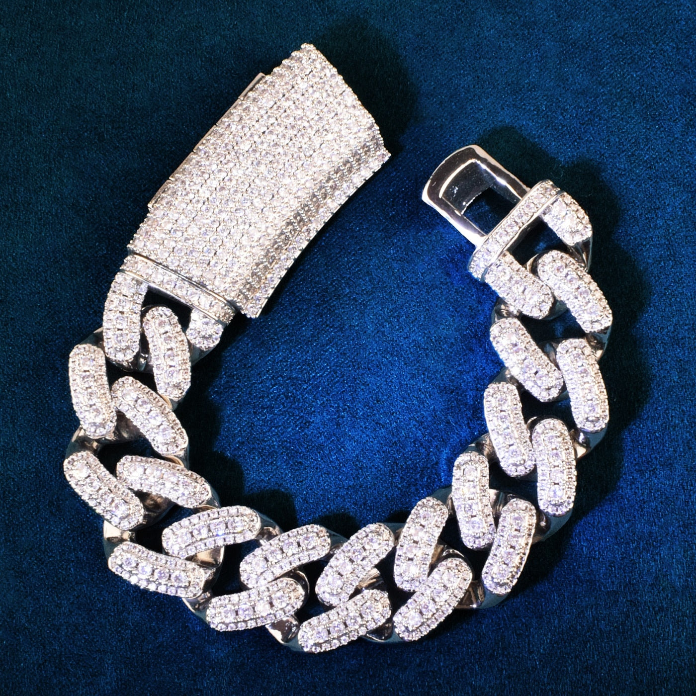 20mm | Cuban Link Bracelet Diamond | Diamond Miami Cuban Link Bracelet