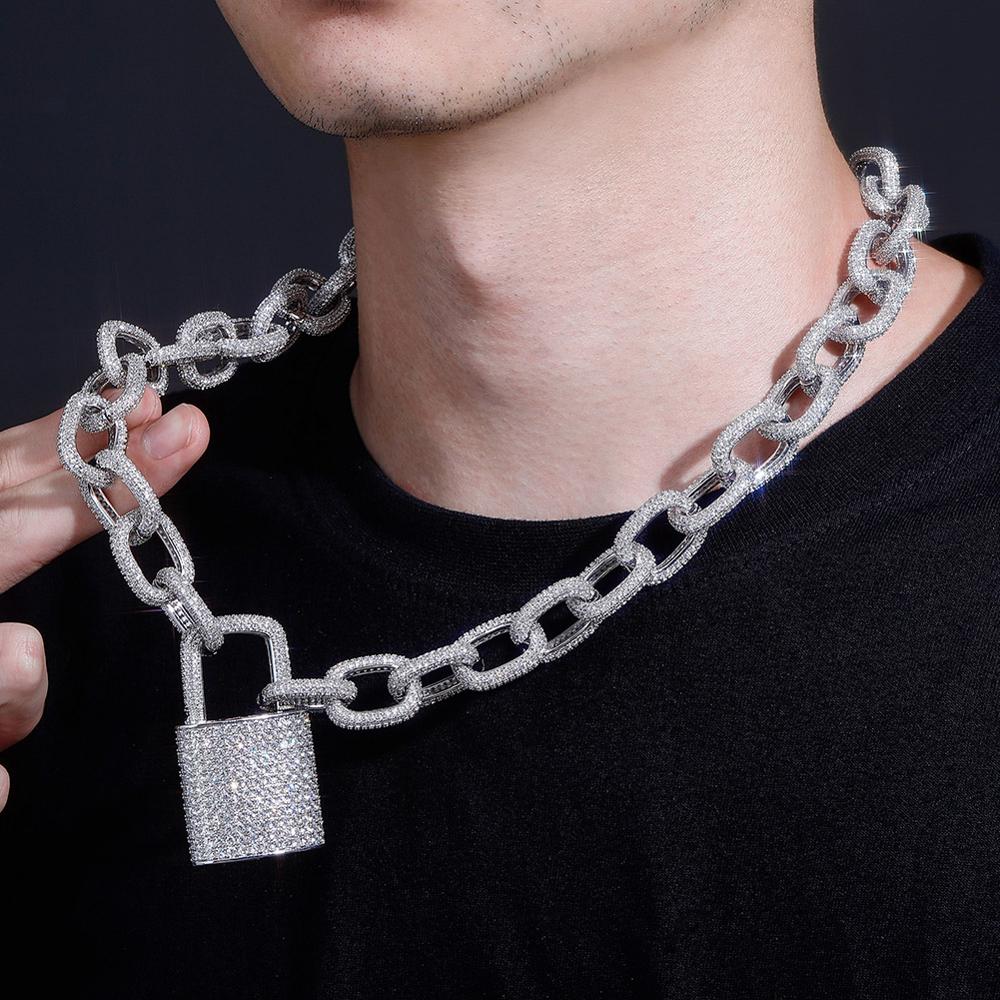 Lock Pendant Necklace | Gold Lock Pendant Necklace | Rapper Chain