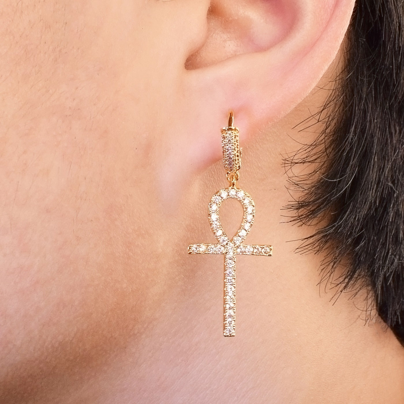 Ankh Earrings Mens Dangle Earrings Men Dangling Earrings