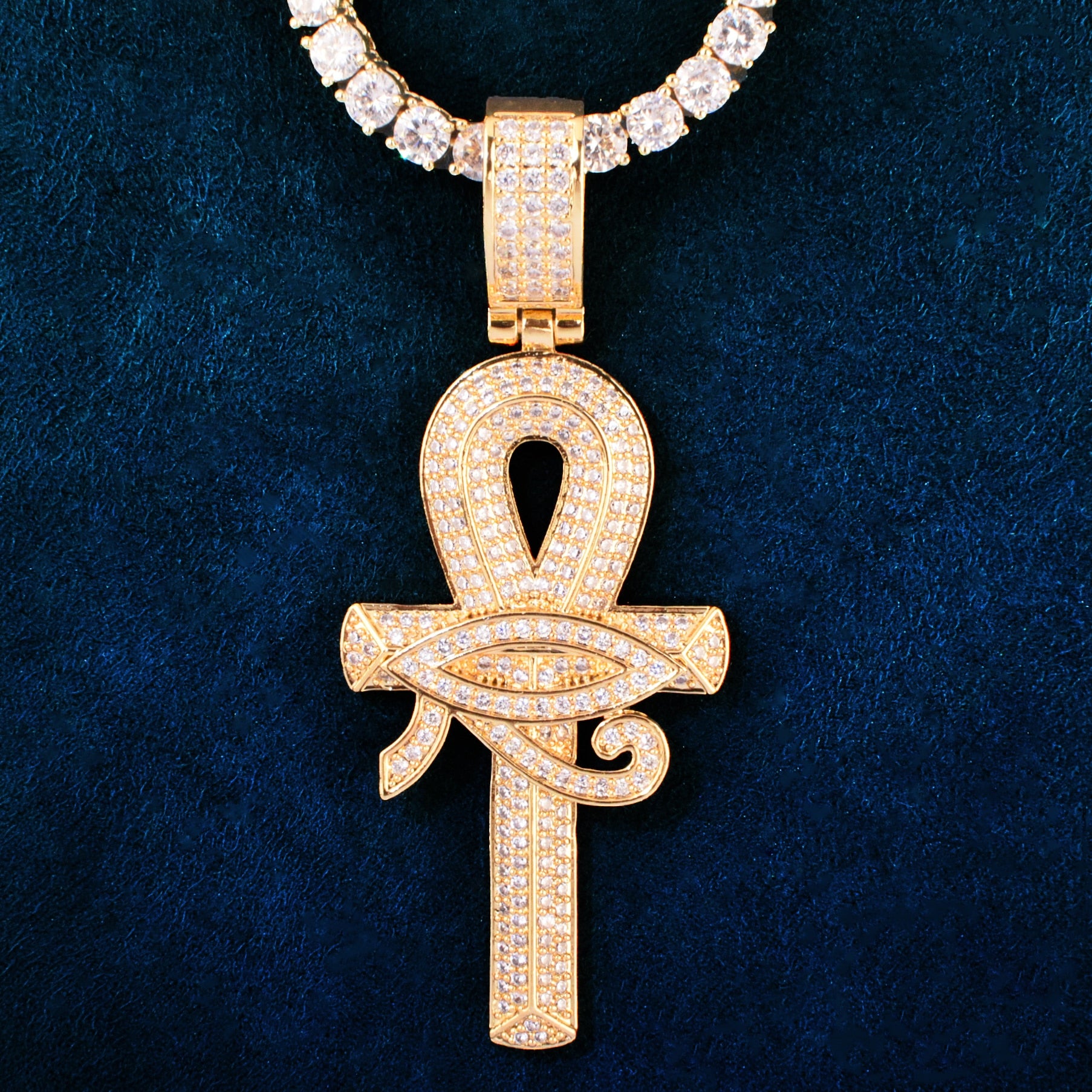 Eye of Horus Pendant Necklace | Ankh Cross Necklace