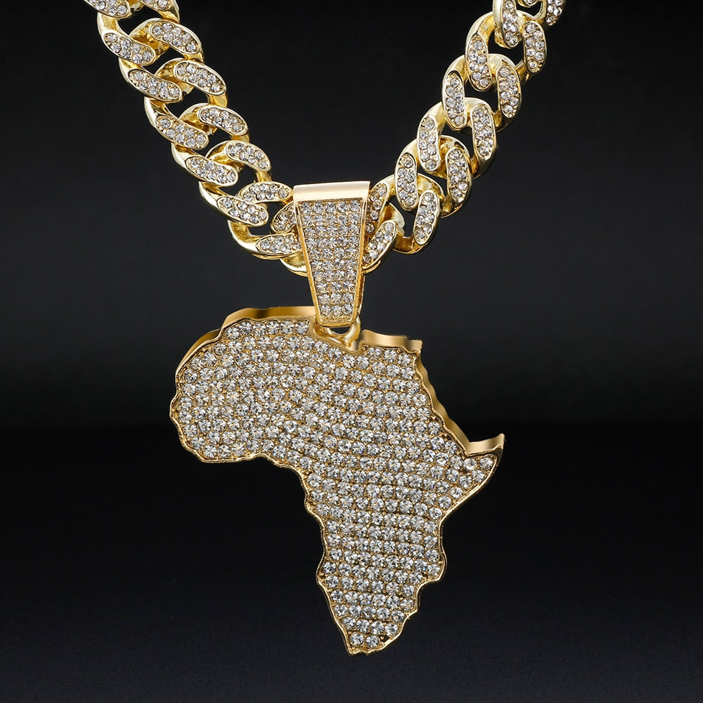 Africa Pendant | Gold Africa Pendant | Africa Necklace
