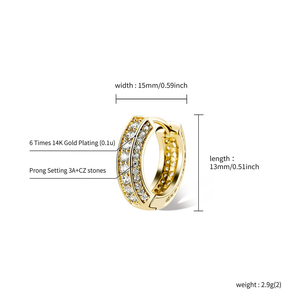 14k Gold | Rose Gold Huggie Earrings Mens | Huggie Earrings