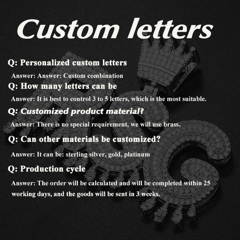 Custom Name Necklace | Custom Pendants | Custom Drip Letter Pendant