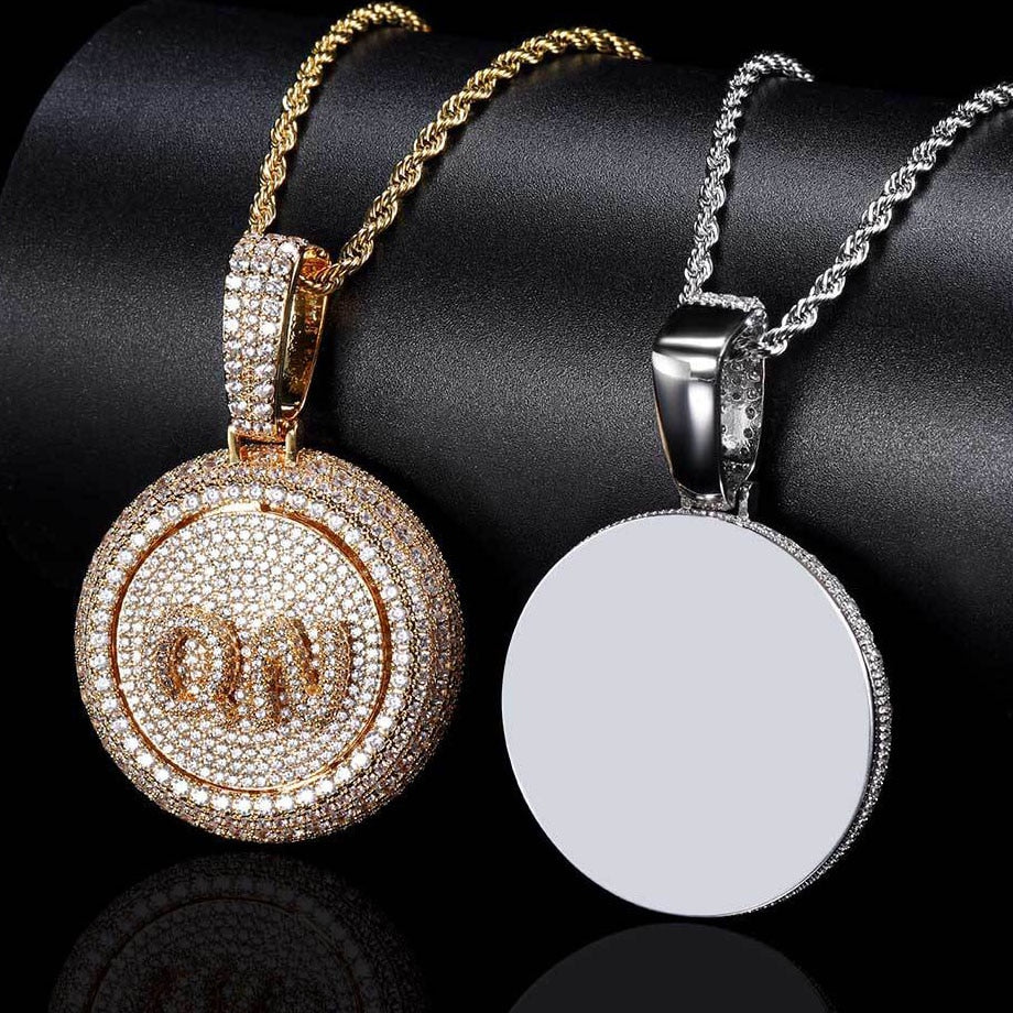 Hip Hop Jewelry Pendants Circle Necklace Pendant Spinning Pendant