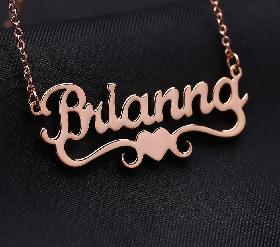 Heart With Personalized Name Necklace - Julri Box