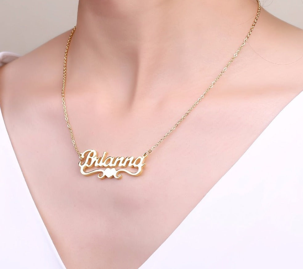 Heart With Personalized Name Necklace - Julri Box
