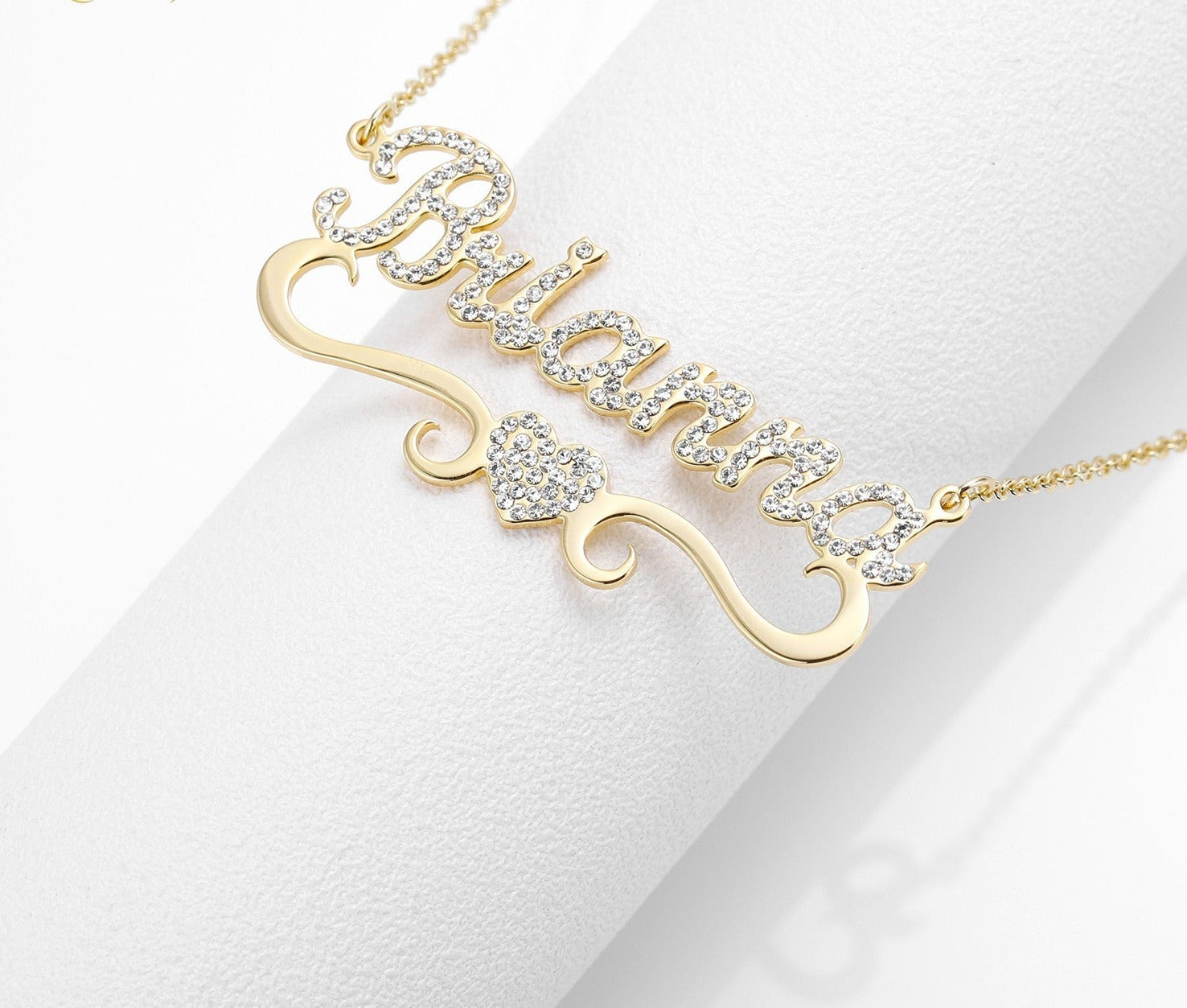 Heart With Personalized Name Necklace QN905 - Julri Box
