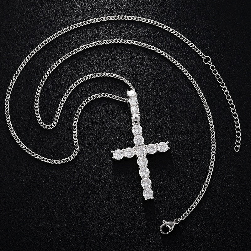 Moissanite Cross Necklace | Real Cross Necklace