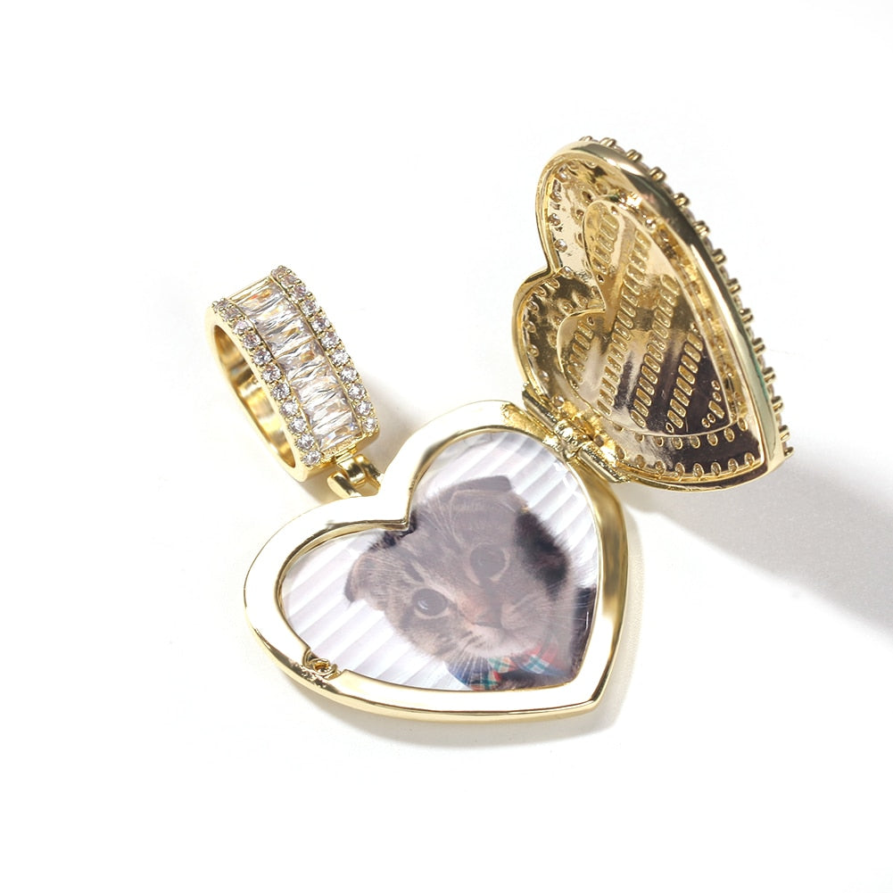 Heart Necklace Photo Locket Rose Gold | Custom Locket Necklace with Photo