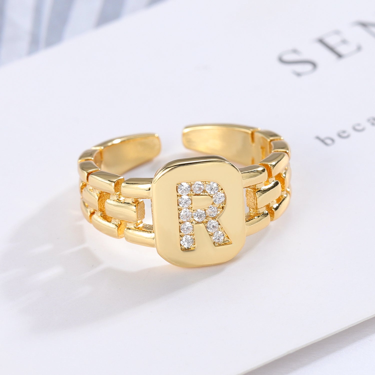 10kt Two-tone Gold Mens Baguette Diamond Initial Letter Ring – Splendid  Jewellery