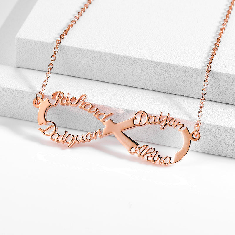 Infinity Necklace with Names - Julri Box