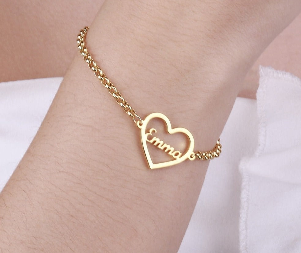 Name Bracelet | with Heart