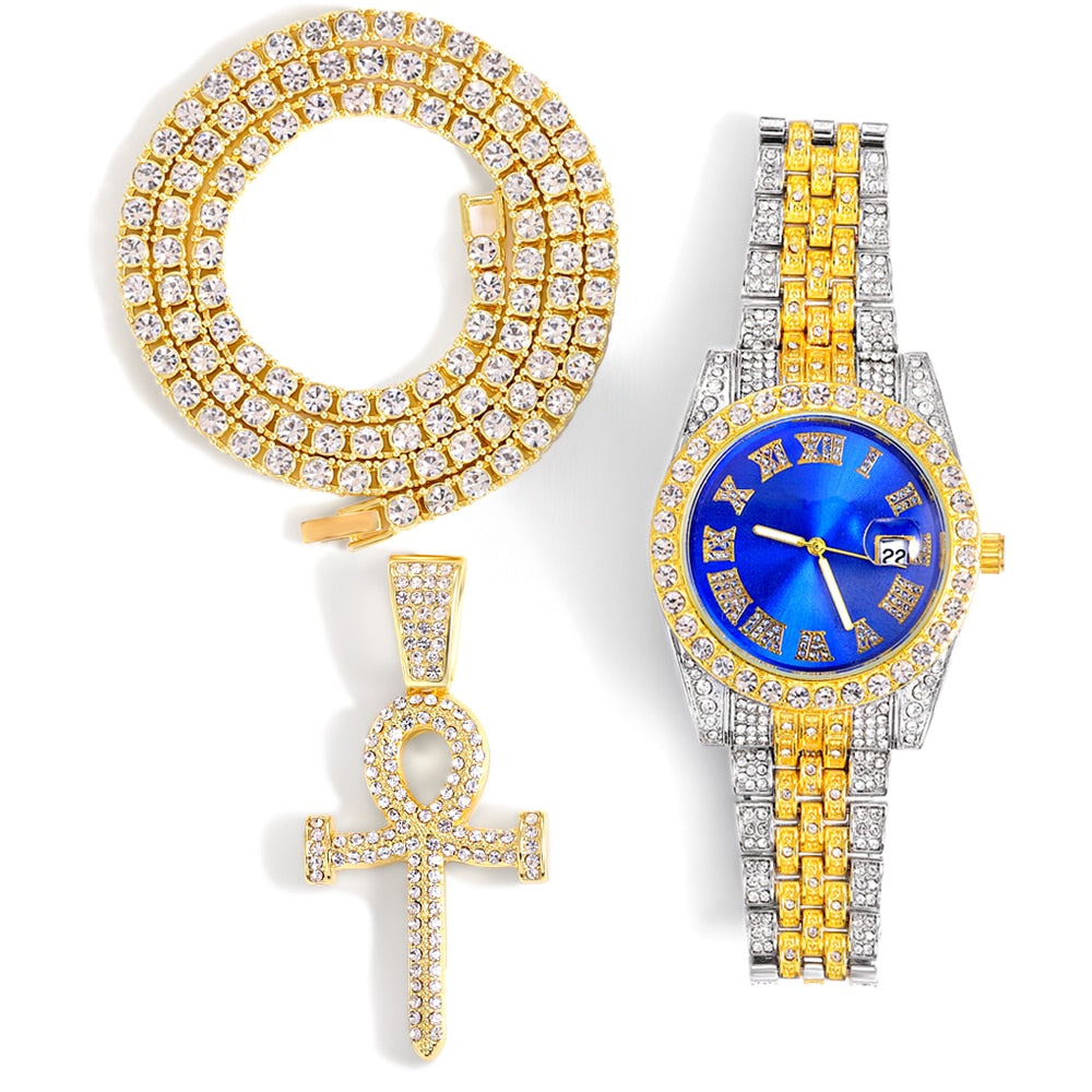 Iced Out Watches | Rapper Watches | Hip Hop Jewelry Sets